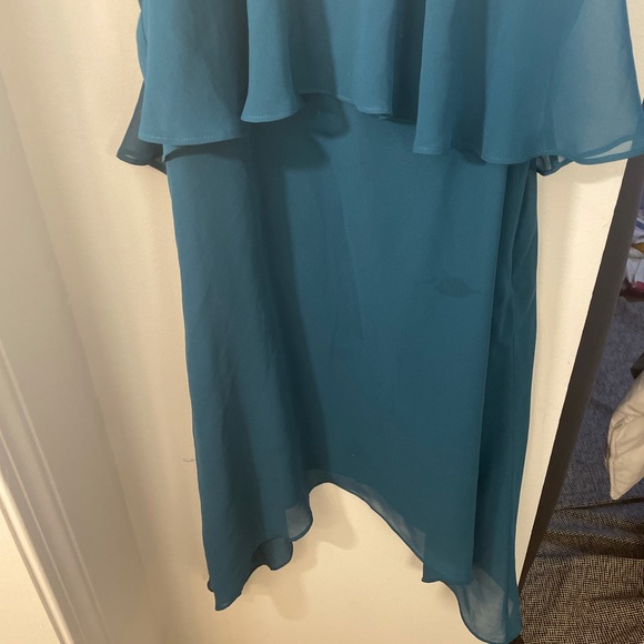 BCBGeneration Blue Jade Asymetrical Ruffle Dress Small - Picture 9 of 9